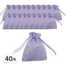 彩色麻料包裝袋 中, 紫色, 40個