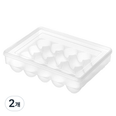 블럭마트 뚜껑있는 대용량 계란 보관함 20구, 반투명, 2개