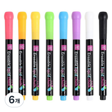 TUCO.B Fine 玻璃窗黑板磁性麥克筆 8色套組 一般型, 混合色, 6個