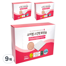 소미썸 스킨핏 화장솜, 160개입, 9개