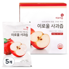 바로이즙 이로울 사과즙 10p, 1.2L, 5개