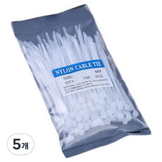 다용도 고강도 케이블타이 TCT-200 100p, 화이트, 5개