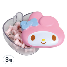 buyhearts 三麗鷗美樂蒂造型盒彩色圖釘, 3個, 22入