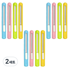 M&G STATIONERY 晨光文具 筆型多功能美工刀 萬用美工刀 4款 x 3入組, 2套, 粉紅色, 黃色, 淺綠色, 藍色