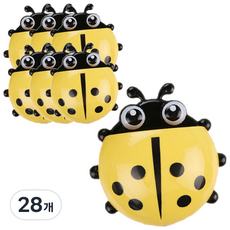 Block Mart瓢蟲牙刷架, 黃色, 28個