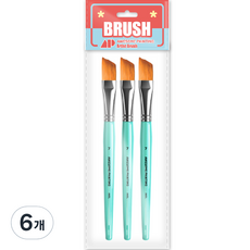 Awesome Painting 多用途設計筆刷 斜角筆刷 扁平筆刷 組合筆刷 ANGULAR 3入組, 7號, 6個