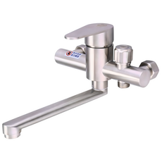 LEADER 麗達 304不鏽鋼廚房壁式冷熱龍頭 LBE ST825-18 出水管18公分, 1個