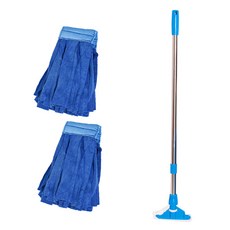 크린메이트 극세사 마포 수세미 2p + 2단 스텐봉 세트, 1세트