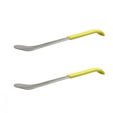 PUKU 藍色企鵝 幼兒湯匙 雙頭設計 不鏽鋼+矽膠, 萊姆綠, 2支