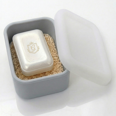 모바이브 휴대용 실리콘 밀폐 뚜껑 비누 케이스, 그레이, 1개