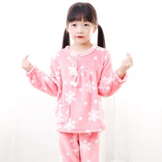 Kids Line 女童雪花圓點長袖睡衣+長褲套裝