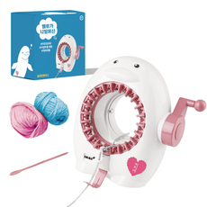 22針毛線編織機+針織線 2捲+針織針+針織線固定架, 混色, 1個