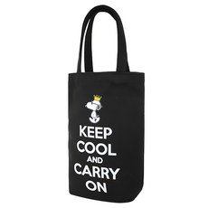 Kiiwi O 史努比 厚磅帆布隨手袋 CB00828 提把11cm 100g, 經典黑, 1個