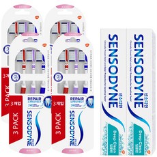 SENSODYNE 舒酸定 牙刷 12入+深層清潔牙膏 113g 2入組, 1套