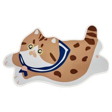 半島良品 Mewji喵喵汪汪毛絨防滑吸水地墊, 40 x 60cm, 狸花喵, 1個