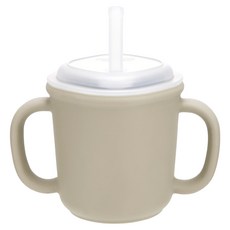 Edison 矽膠雙耳吸管杯, 200ml, 1個, 米色