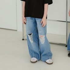 에스엠투 여아용 썸머 구제 데님 팬츠