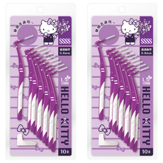 三麗鷗 Hello Kitty 敏感者適用L型牙間刷, 0.6mm, 10支, 2組