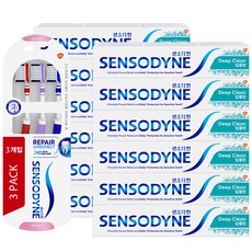 SENSODYNE 舒酸定 深層潔淨牙膏 113g 12入+牙刷 3入, 1組