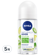 니베아 내추럴리 굿 롤온 데오드란트, 5개, 50ml