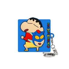 Shinchan 蠟筆小新 Galaxy Buds 2 Pro / Buds 2 / Buds Pro / Buds Live 通用矽膠保護套, 蠟筆小新 動感超人 藍色, 單一商品