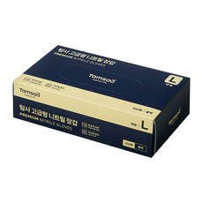 Tamsaa 高級橡膠手套 黑色 L 丁腈合成橡膠, 1盒