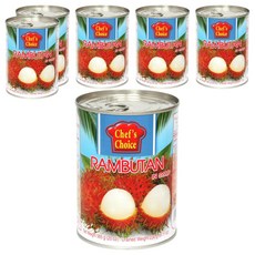 쉐프의초이스푸드 람부탄 과일 통조림, 565g, 6개
