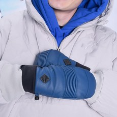 루디스 남성용 포쉬 스키 스노보드 가죽 장갑 LUP01MG04, NAVY, 1개