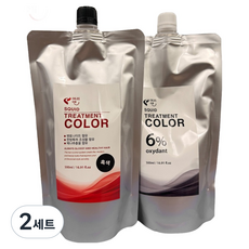 머리앤 새치커버 오징어 트리트먼트 칼라 염색제 1제 + 2제 세트, 2세트, 1N 흑색