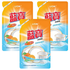 藍寶 洗碗精補充包, 清爽柑橘香, 去除魚肉腥味, 800g, 3包