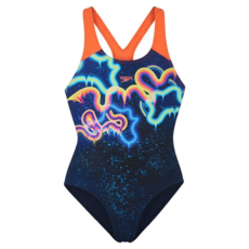 speedo 女孩 運動連身泳裝 Digital