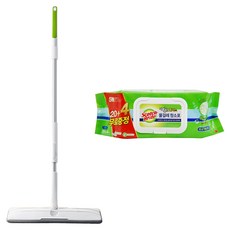 3M Scotch-Brite 百利 全觸控雙效大型拖把 + 濕拖巾 24張, 1組