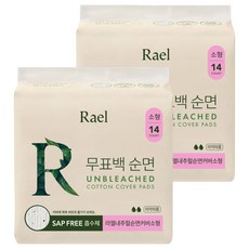 Rael 純棉衛生棉 翅膀型, 14入, 2個, 小型