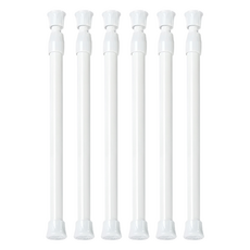 G+居家系列 門簾伸縮桿 6入組, 30-50cm, 白色
