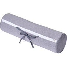 Real Pillow乳膠圓柱頸枕+枕套組, 淺灰