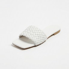 shoes& Fox Nine 女款日常夏季穆勒拖鞋 SN005, 白色, 235