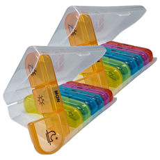 Nesting Home 每週每日三餐份 21格藥盒 透明7色, 2套