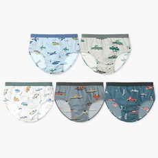 unifriend 男童繪圖汽車棉質三角內褲5件組