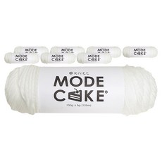 니뜨 모드케이크 뜨개실 100g, 8개, 화이트