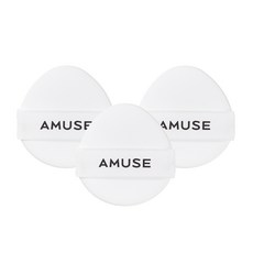 Amuse Makeup 陶瓷完美膚質氣墊粉撲, 3個, 混色