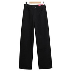 시크블랙 여성용 줄라드 베이직 스탠다드 일자 코튼 팬츠 cppt14382k48