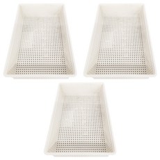 GINII 基尼 小物收納透氣籃 3個, 象牙白, 1組