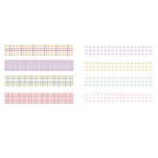 格紋圖案彩色紙膠帶 20mm x 2m 4入組, 2套, 06 霧,棉花