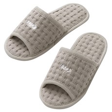 BASE ALPHA ESSENTIALS 字母棉質室內拖鞋, 1組, 灰色