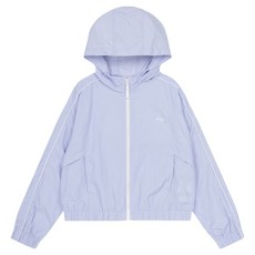 女童款單層純色滾邊防風外套