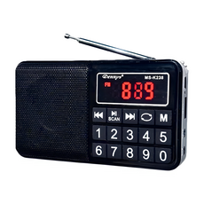 Dennys 丹尼斯 USB SD FM MP3隨身大字鍵插卡喇叭, MS-K238, 爵士黑