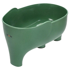 Ya Yu 可愛大象造型瀝水籃 - 綠色 四角防滑設計 收納/清洗皆好用, 22 x 15 x 15cm, 1個