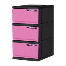 HOUSE 好室喵 三層抽屜櫃 SB30 粉色 輕巧收納 居家生活好幫手, 1個