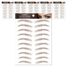 眉毛紋身貼紙, B03 棕色, 6個