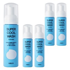 바른생각 슈퍼 쿨 워시 포 맨 남성청결제, 200ml, 5개